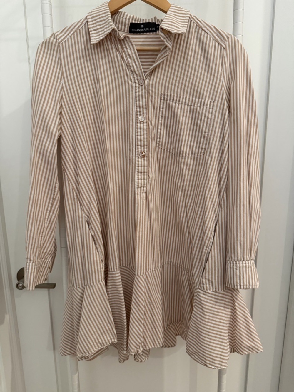 Pomander Place Striped Peplum Dress - XS